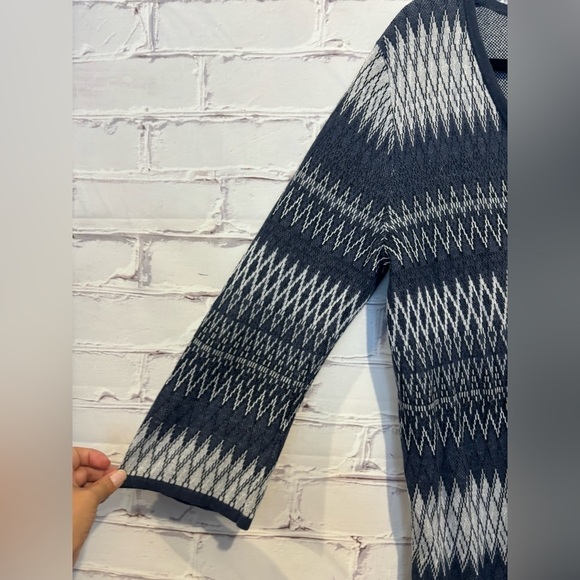 Pendleton blue Aztec Style Print one button Cardigan Size Large - Picture 2 of 7